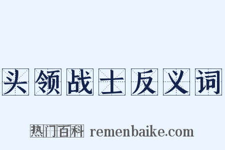 头领战士反义词是什么意思的图片